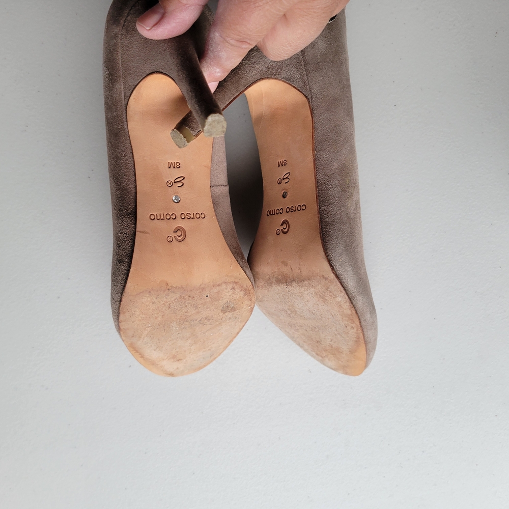 Corso Como Taupe Suede Heels